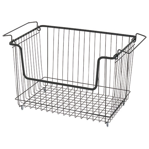 YAMAZEN ワイヤーバスケット L ブラック DWB-L(BK) 1個(ご注文単位1個)【直送品】