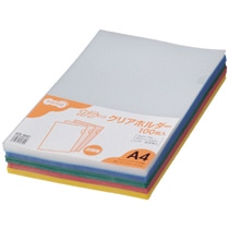TANOSEE カラークリアホルダー(アソートタイプ) A4 5色 各色20枚 1箱(ご注文単位1箱)【直送品】