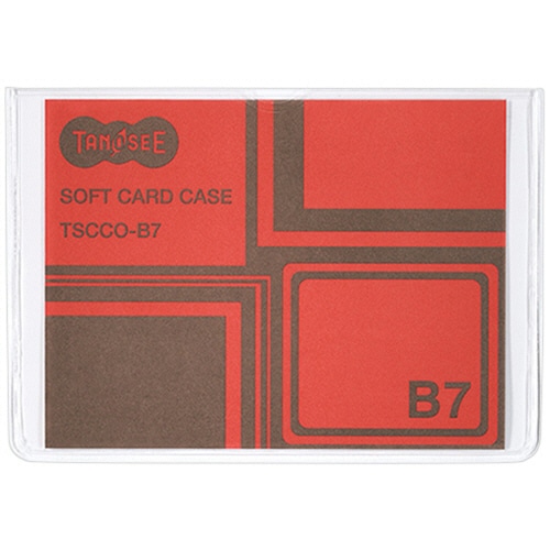 TANOSEE ソフトカードケース B7 透明 再生オレフィン製 1枚(ご注文単位1枚)【直送品】