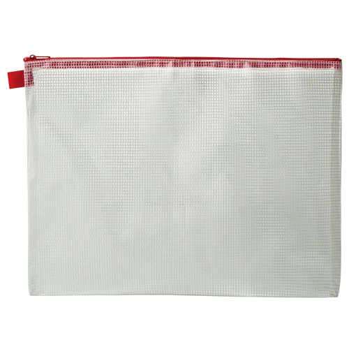 TANOSEE メッシュケース A4 タテ260×ヨコ345mm 赤 20枚/セット(ご注文単位1セット)【直送品】