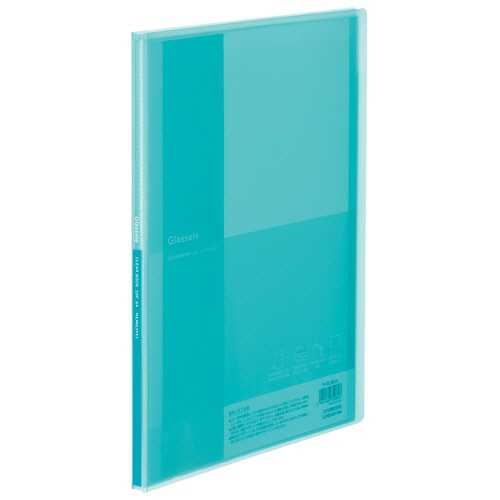 コクヨ クリヤーブック(Glassele) 固定式 A4タテ 20ポケット 背幅12mm ライトブルー ラ-GL20LB 1冊(ご注文単位1冊)【直送品】