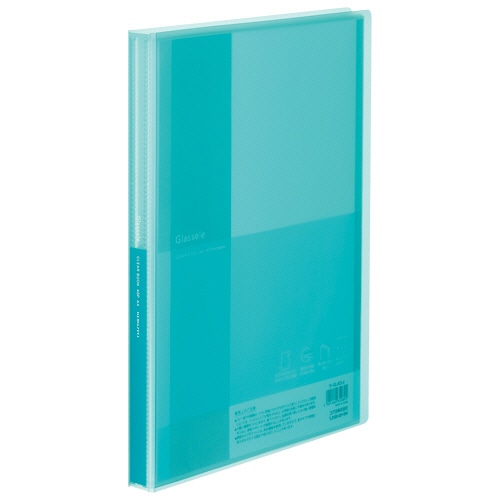 コクヨ クリヤーブック(Glassele) 固定式 A4タテ 40ポケット 背幅23mm ライトブルー ラ-GL40LB 1冊(ご注文単位1冊)【直送品】
