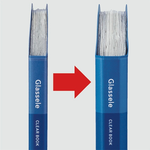 コクヨ クリヤーブック(Glassele) 固定式・背ポケット A3タテ 20ポケット 背幅12-26mm ブルー ラ-GLB23B 1冊（ご注文単位1冊）【直送品】