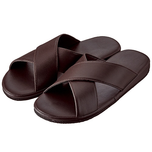 TANOSEE クロスバンドサンダル ブラウン 1足(ご注文単位1足)【直送品】
