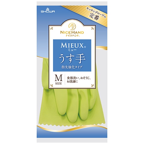 ショーワグローブ ナイスハンドミュー うす手 M グリーン NHMU-MG 10双/袋(ご注文単位1袋)【直送品】