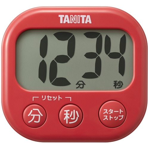 タニタ 抗菌でか見えタイマー チェリーレッド TD-429-RD 1個(ご注文単位1個)【直送品】