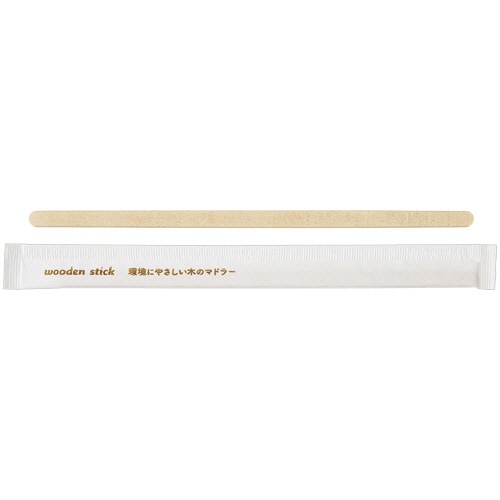 やなぎプロダクツ 紙完封木製マドラー 165mm Y-212 100本/袋(ご注文単位1袋)【直送品】