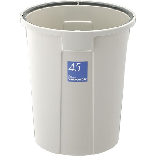 リス WORK&WORK丸ペール 45L 本体 グレー DS-986-841-0 1台(ご注文単位1台)【直送品】
