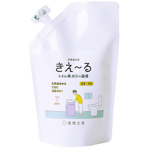環境大善 きえーる トイレ用 ゼリータイプ 無香 詰替 480g H-KTJ-480T 1個(ご注文単位1個)【直送品】