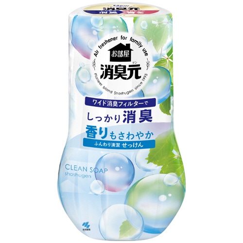 小林製薬 お部屋の消臭元 ふんわり清潔せっけん 400ml 3個/セット（ご注文単位1セット）【直送品】