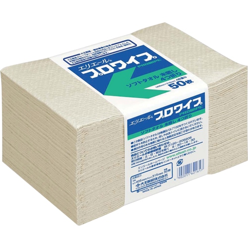 大王製紙 エリエール プロワイプ ソフトタオル 未晒 帯どめ50 50枚 24袋/箱(ご注文単位1箱)【直送品】