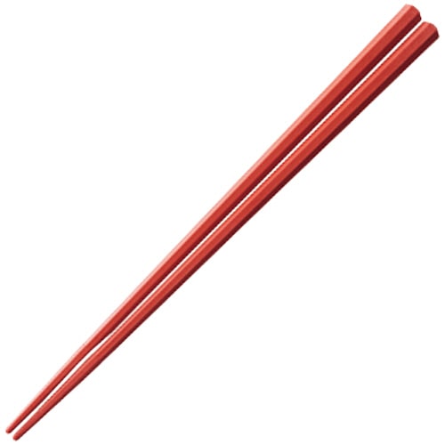 大黒工業 リユース箸 八角 朱 10膳/袋(ご注文単位1袋)【直送品】