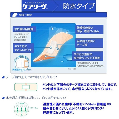ニチバン ケアリーヴ 防水タイプ Mサイズ CLB40M 40枚/箱(ご注文単位1箱)【直送品】