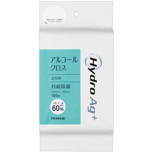 富士フイルム Hydro Ag＋アルコールクロス(アルコール60％) 詰替用 100枚/袋（ご注文単位1袋）【直送品】
