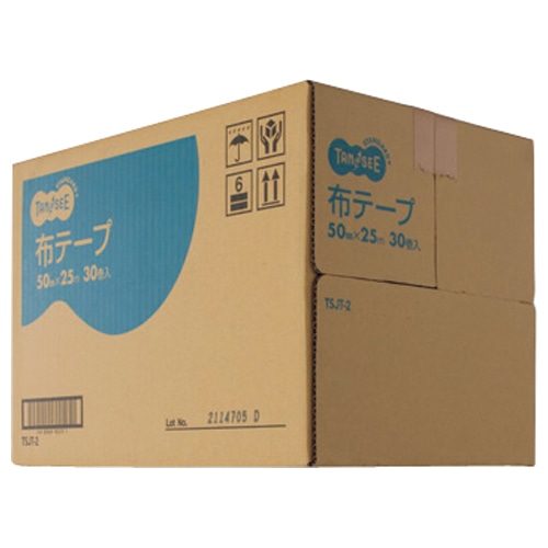 TANOSEE 布テープ 重梱包用 0.26mm厚 50mm×25m 30巻/セット(ご注文単位1セット)【直送品】