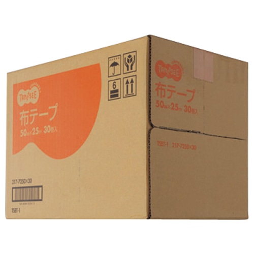 TANOSEE 布テープ 中梱包用 0.24mm厚 50mm×25m 30巻/セット(ご注文単位1セット)【直送品】