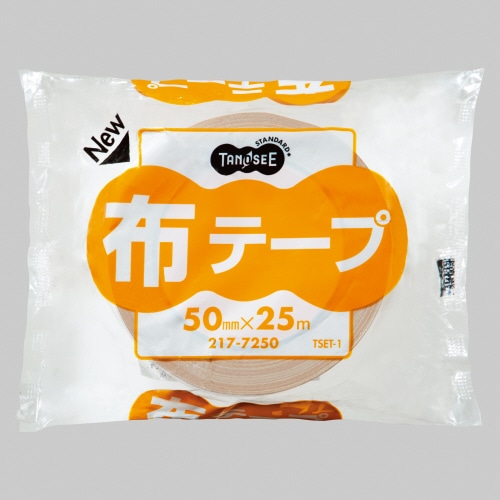 TANOSEE 布テープ 中梱包用 0.24mm厚 50mm×25m 1巻(ご注文単位1巻)【直送品】