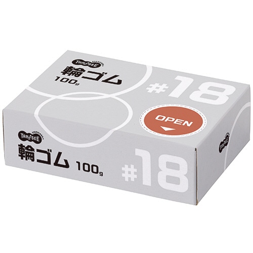 TANOSEE 輪ゴム #18 100g 1箱(ご注文単位1箱)【直送品】
