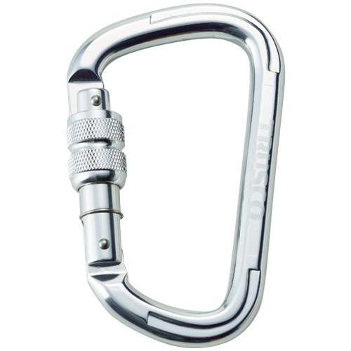 TRUSCO ネジロック付カラビナ 線径10.5mm×110mm シルバー TKNNL1111SV 1個(ご注文単位1個)【直送品】