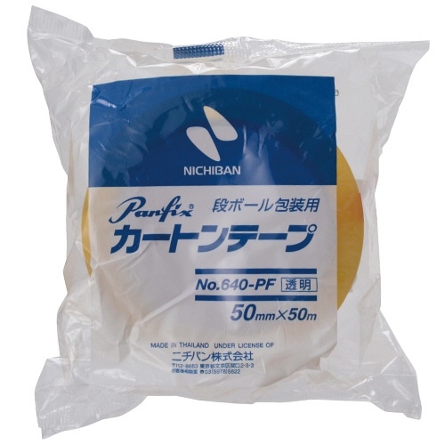 ニチバン カートンテープ No.640-PF 50mm×50m 透明 640PF-50 1巻(ご注文単位1巻)【直送品】