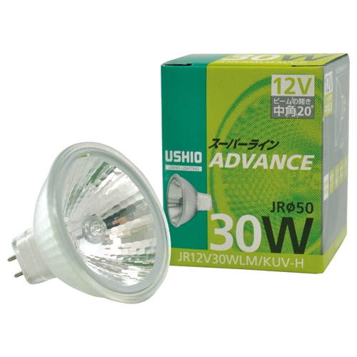 ウシオライティング ハロゲンランプ スーパーラインアドバンス 30W 中角 GU5.3口金 ミラー付 JR12V30WLM/KUV-H 1個(ご注文単位1個)【直送品】