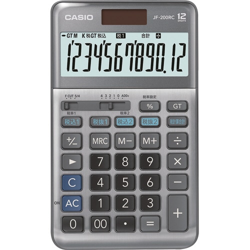 カシオ 軽減税率電卓 12桁 ジャストタイプ JF-200RC-N 1台（ご注文単位1台）【直送品】