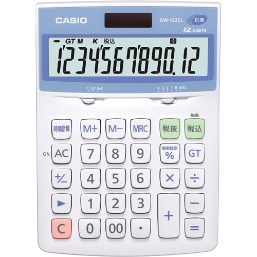 カシオ 抗菌電卓 12桁 デスクタイプ DW-122CL-N 1台（ご注文単位1台）【直送品】