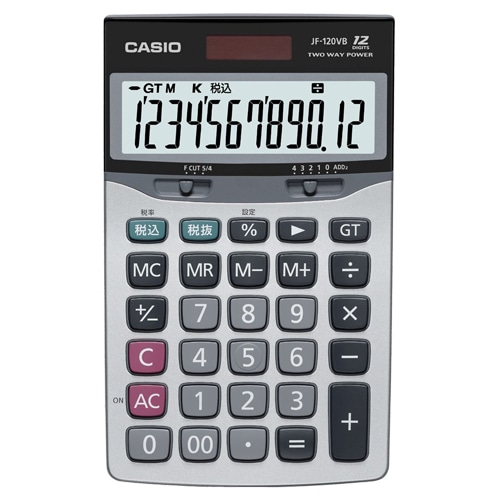 カシオ 卓上電卓 12桁 ジャストサイズ JF-120VB-N 1台（ご注文単位1台）【直送品】