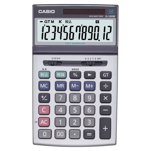カシオ 本格実務電卓 12桁 ジャストタイプ JS-200W-N 1台(ご注文単位1台)【直送品】