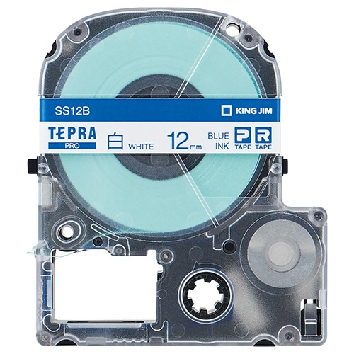 キングジム テプラ PRO テープカートリッジ 12mm 白/青文字 SS12B 1個(ご注文単位1個)【直送品】