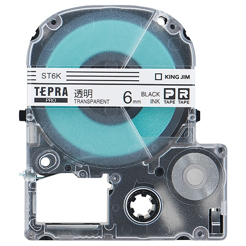 キングジム テプラ PRO テープカートリッジ 6mm 透明/黒文字 エコパック ST6K-10PN 10個/袋(ご注文単位1袋)【直送品】