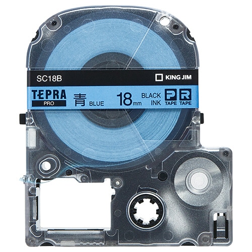 キングジム テプラ PRO テープカートリッジ パステル 18mm 青/黒文字 SC18B-5P 5個/袋(ご注文単位1袋)【直送品】