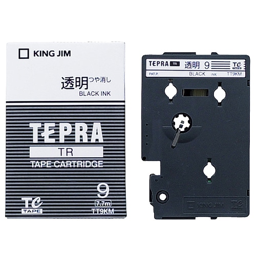 キングジム テプラ TR テープカートリッジ 9mm 透明/黒文字 TT9KM 1個(ご注文単位1個)【直送品】