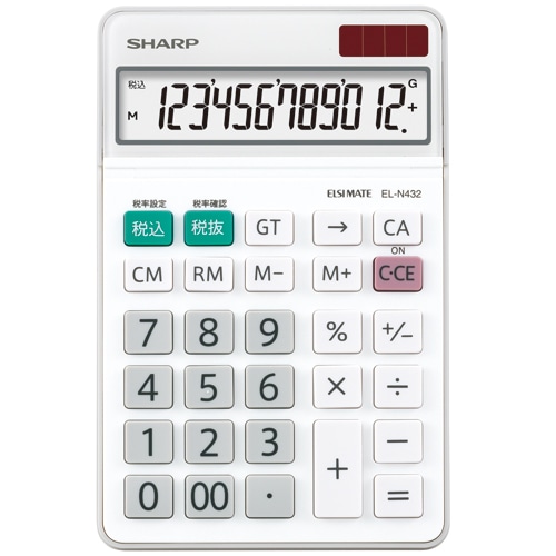 シャープ エルシーメイト電卓 12桁 ナイスサイズ EL-N432-X 1台（ご注文単位1台）【直送品】