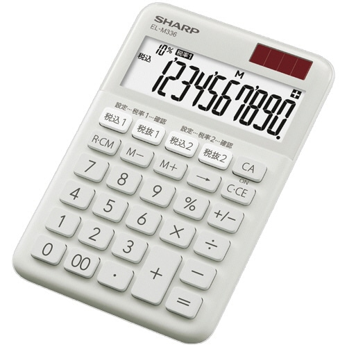 シャープ カラー・デザイン電卓 10桁 ミニナイスサイズ グレー系 EL-M336-HX 1台（ご注文単位1台）【直送品】