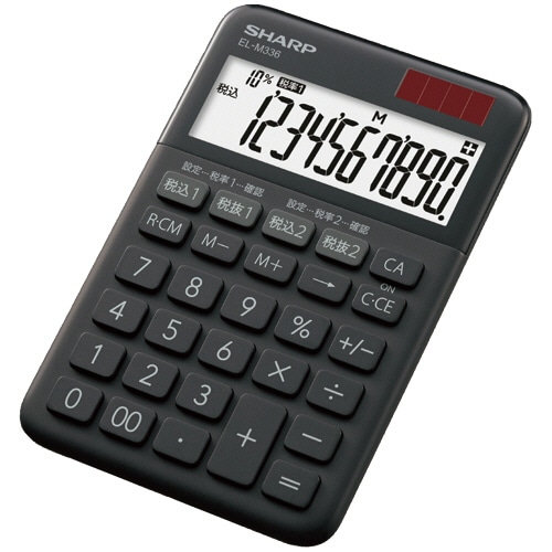 シャープ カラー・デザイン電卓 10桁 ミニナイスサイズ ブラック系 EL-M336-BX 1台（ご注文単位1台）【直送品】
