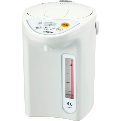 タイガー魔法瓶 マイコン電動ポット 3L ホワイト PDR-G301W 1台（ご注文単位1台）【直送品】