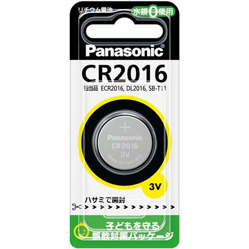 パナソニック コイン形リチウム電池 3V CR2016P 1個(ご注文単位1個)【直送品】
