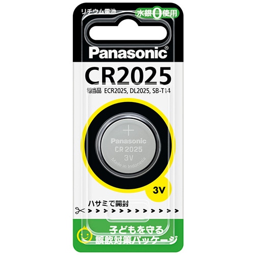 パナソニック コイン形リチウム電池 3V CR2025P 1個(ご注文単位1個)【直送品】