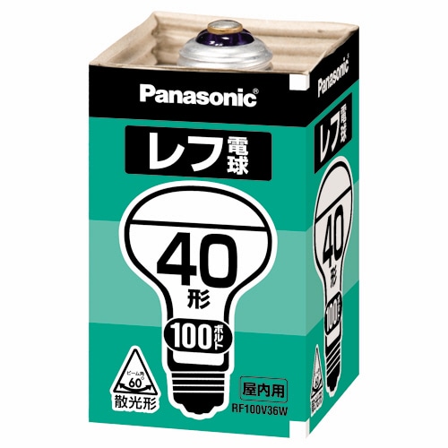 パナソニック レフ電球 屋内用 40W形 E26口金 ホワイト RF100V36W/D 1個（ご注文単位1個）【直送品】