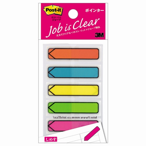 3M ポスト・イット ジョーブ ポインター 44×12mm 20枚×5色 684NE 1パック(ご注文単位1パック)【直送品】