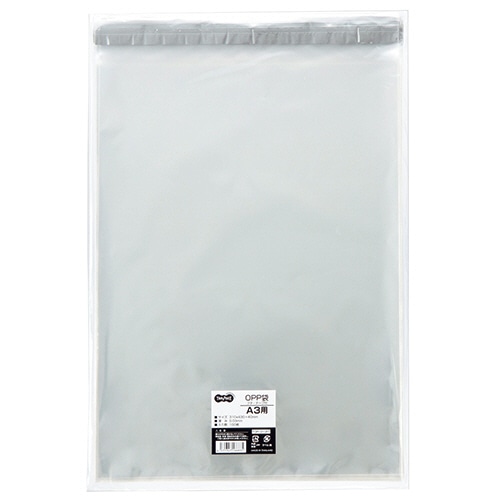 TANOSEE OPP袋 フタ・テープ付 A3用 310×430+40mm 500枚/箱(ご注文単位1箱)【直送品】