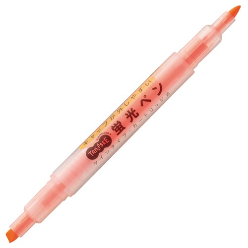 TANOSEE キャップが外しやすい蛍光ペン ツイン オレンジ 10本/セット(ご注文単位1セット)【直送品】