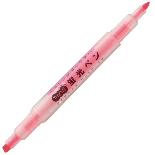 TANOSEE キャップが外しやすい蛍光ペン ツイン ピンク 1本(ご注文単位1本)【直送品】