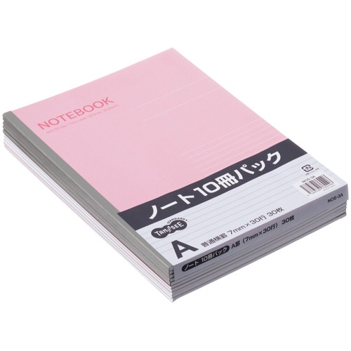 TANOSEE ノートブック セミB5 A罫7mm 30枚 50冊/箱(ご注文単位1箱)【直送品】