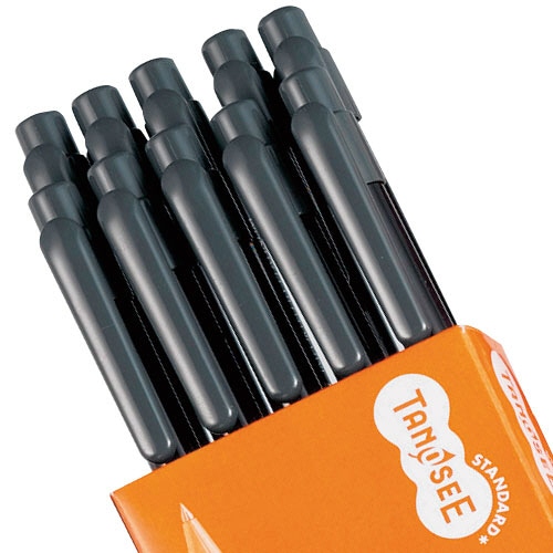 TANOSEE ノック式油性ボールペン 0.7mm 黒 業務用パック 10本/箱（ご注文単位1箱）【直送品】