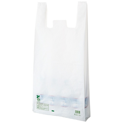 TANOSEE バイオマス配合レジ袋(乳白) 80号 100枚/袋（ご注文単位1袋）【直送品】
