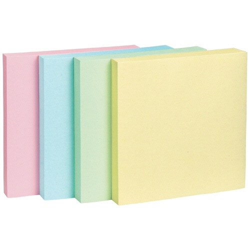 TANOSEE ふせん 75×75mm 4色混色 10冊/袋(ご注文単位1袋)【直送品】