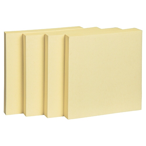 TANOSEE ふせん 75×75mm イエロー 50冊/箱(ご注文単位1箱)【直送品】