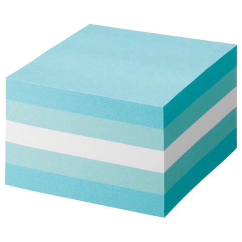 TANOSEE ふせん カラーブロック 75×75mm パステルブルー 1冊(ご注文単位1冊)【直送品】